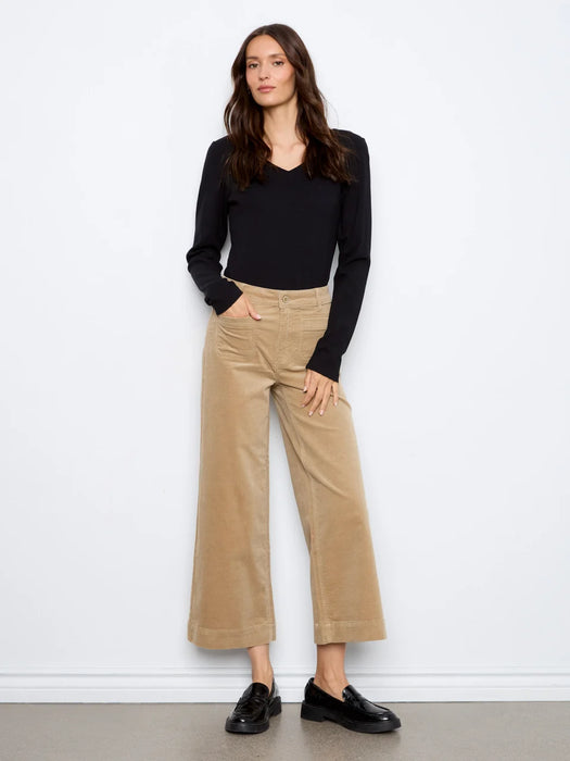 Cropped Wide Leg Corduroy Pant