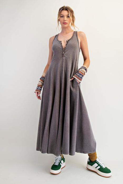 Sleeveless Button Down Wide Leg Jumpsuit