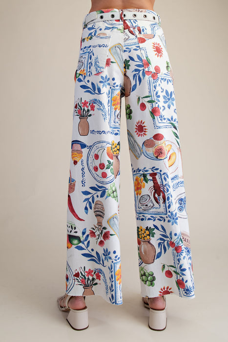 Printed Stretch Twill Pant