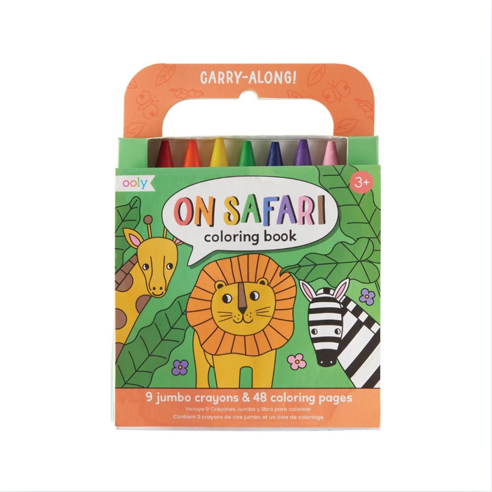 Carry Along Crayon & Coloring book KIT - on safari