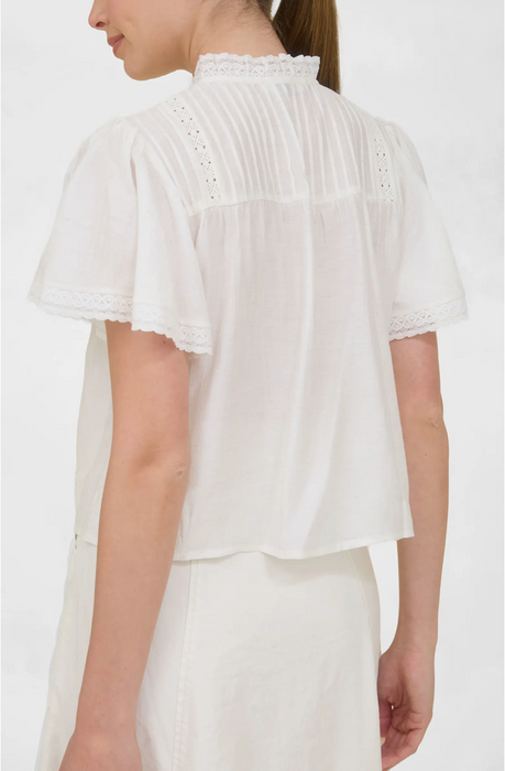 Lace Ruffle Top with Tie