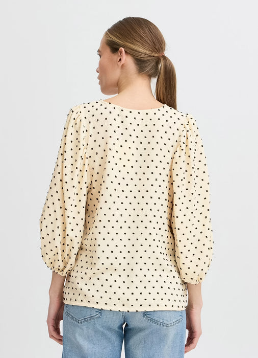 V Neck Flutter Sleeve Blouse