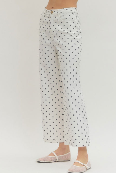 Polka Dot Wide Leg Jeans