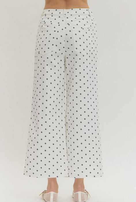 Polka Dot Wide Leg Jeans