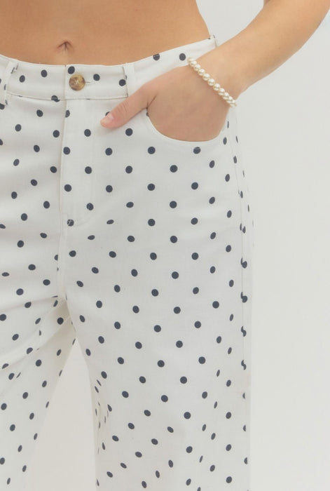 Polka Dot Wide Leg Jeans