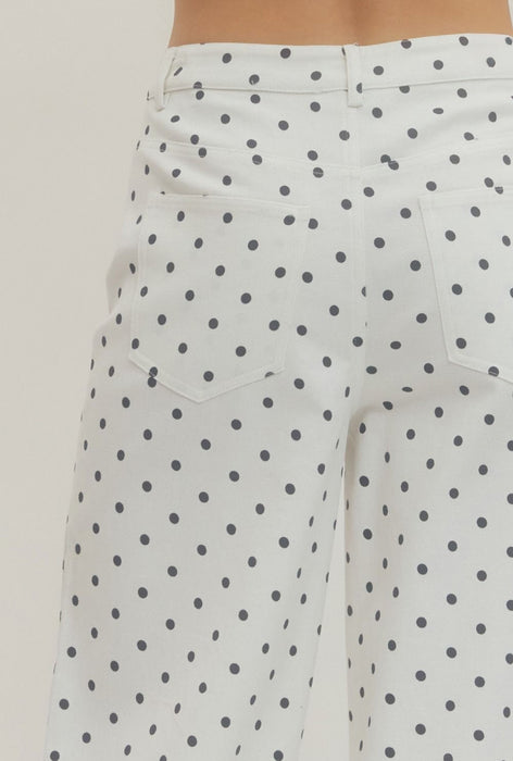 Polka Dot Wide Leg Jeans