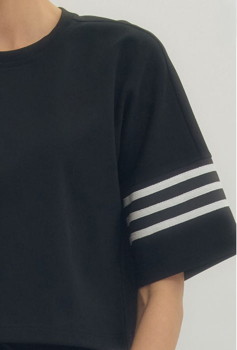 White Stripes Sweat Pants & Top Set