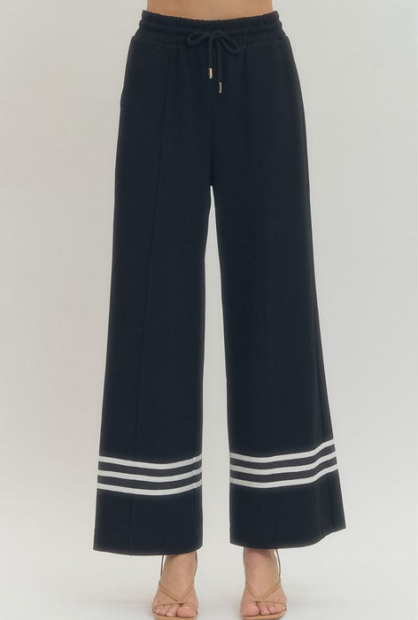 White Stripes Sweat Pants & Top Set