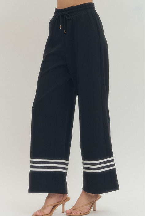 White Stripes Sweat Pants & Top Set