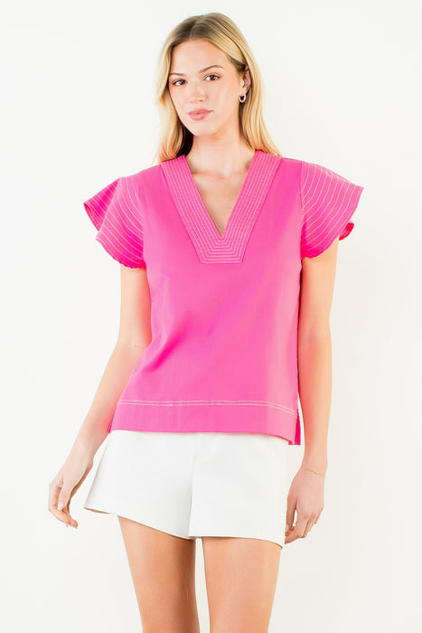 Short Sleeve V-Neck Top