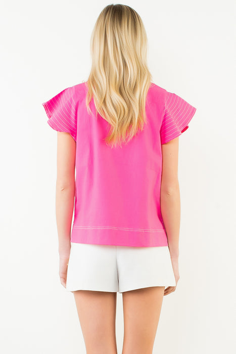 Short Sleeve V-Neck Top