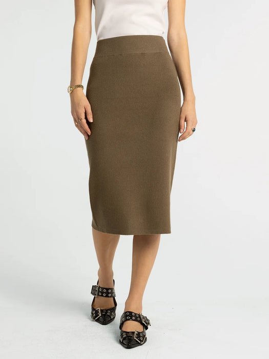 Ribbed Vest and Pencil Skirt Set
