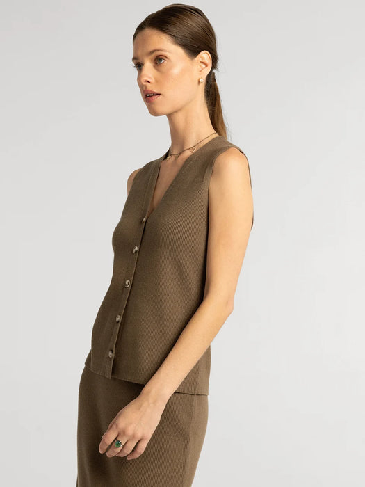 Ribbed Vest and Pencil Skirt Set