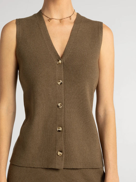 Ribbed Vest and Pencil Skirt Set