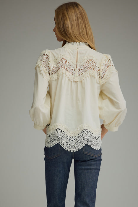 Lace Detail Long Sleeve Top