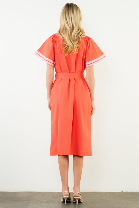 V Neck Dress Collar Detail