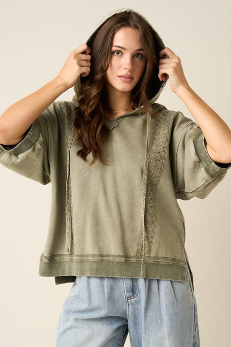 Short Sleeve Sweatshirt w/ Hood