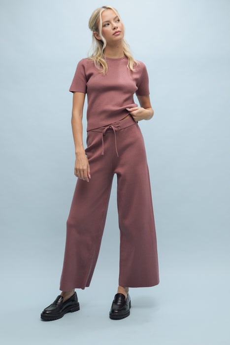 Sweater Set Top & Wide Leg Pant
