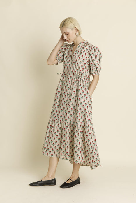 Midi Dress With Waist Ties