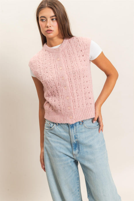 Cable Knit Sweater Vest