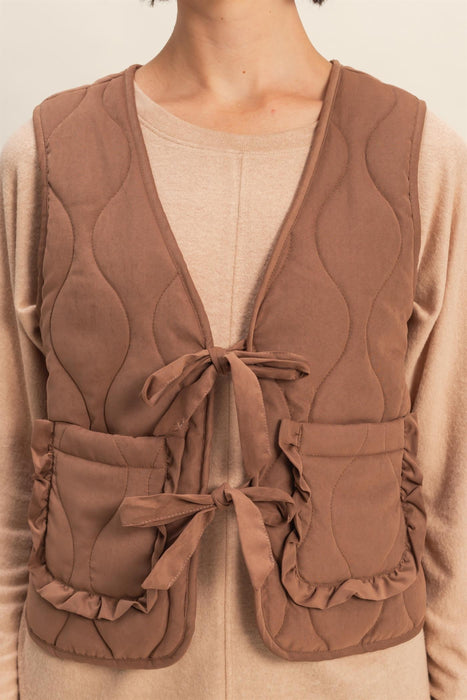 Quilted Vest Tie Front