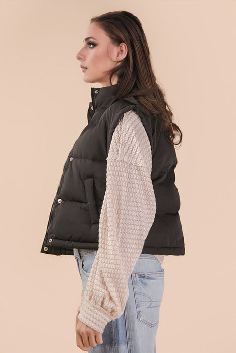 Mock Neck Puffer Vest