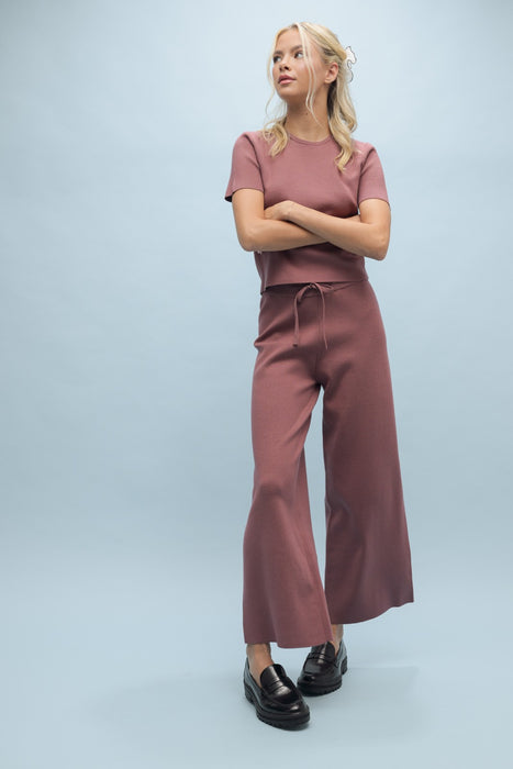 Sweater Set Top & Wide Leg Pant