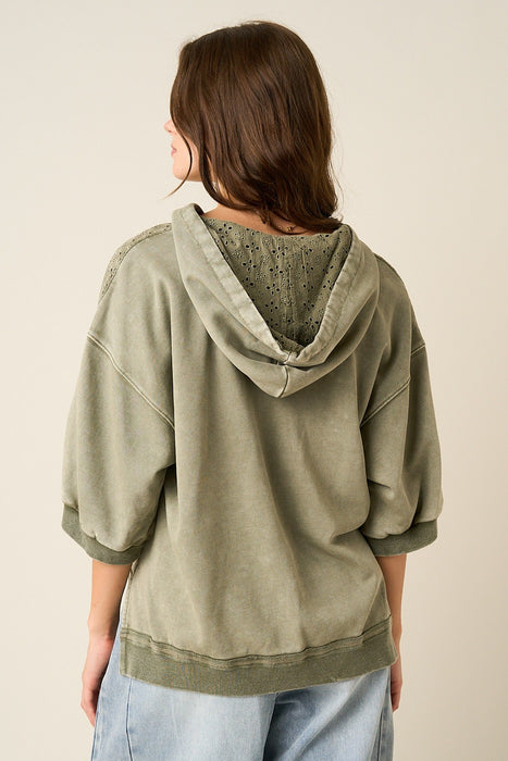 Short Sleeve Sweatshirt w/ Hood