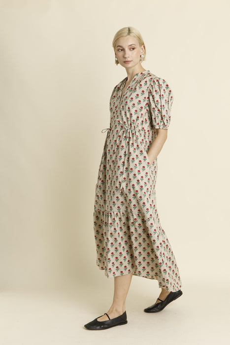 Midi Dress With Waist Ties