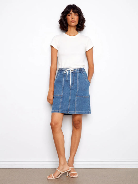 Drawstring Skort with Pockets