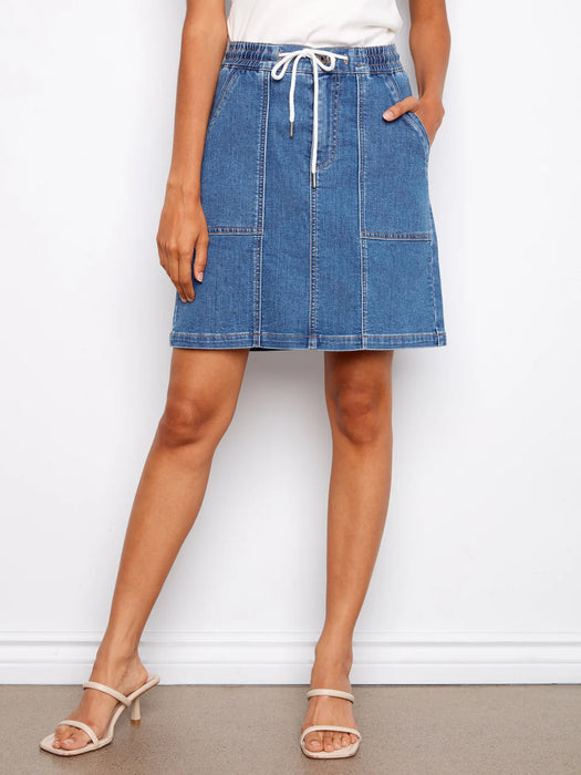 Drawstring Skort with Pockets