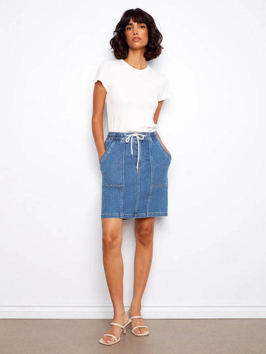 Drawstring Skort with Pockets