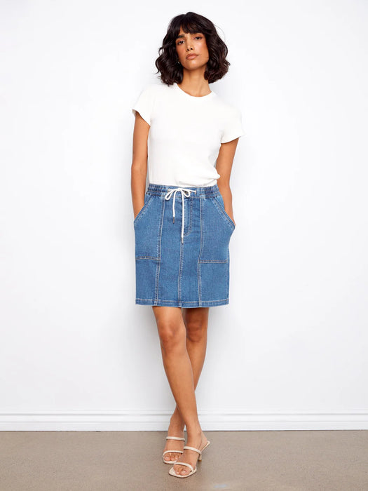 Drawstring Skort with Pockets