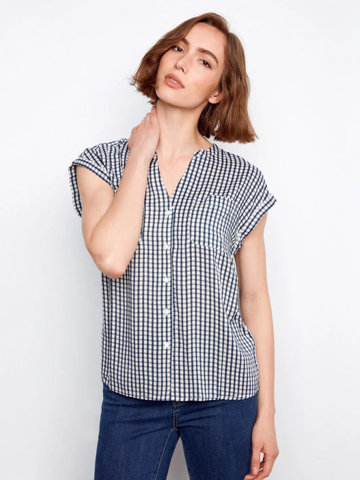 Gingham Short Sleeve Top