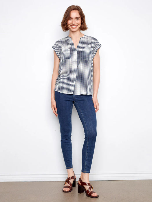 Gingham Short Sleeve Top