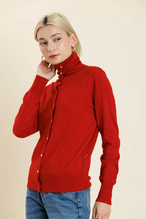 Roll Neck Cardigan