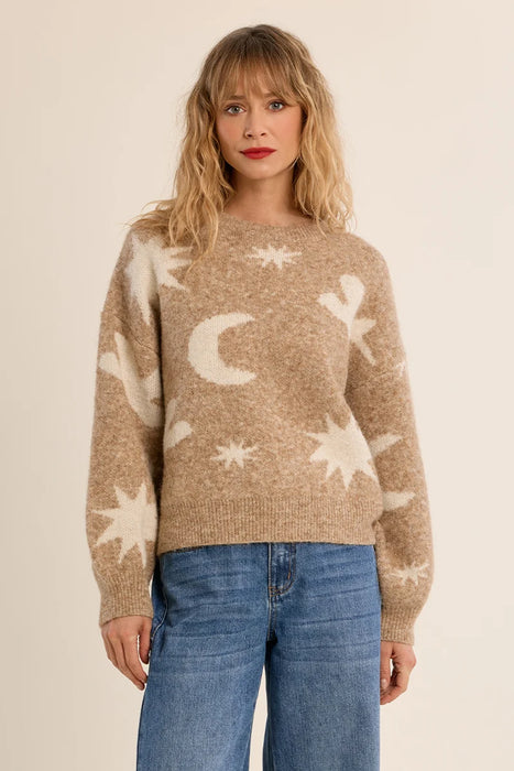 Star/Moon Design Sweater