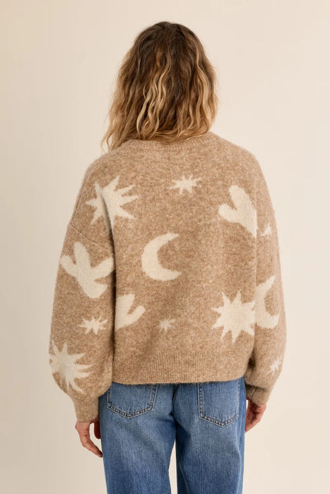 Star/Moon Design Sweater