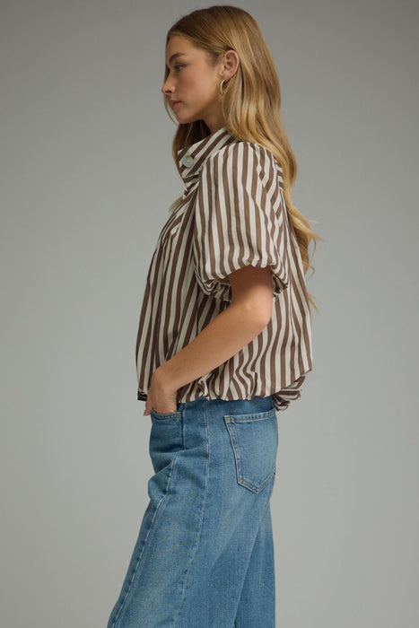 Striped Bubble Hem Top