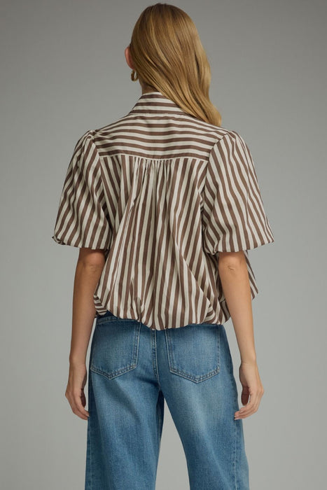 Striped Bubble Hem Top