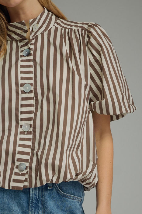 Striped Bubble Hem Top