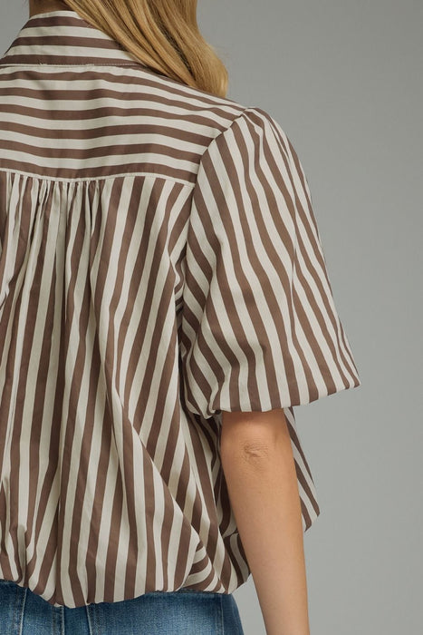 Striped Bubble Hem Top