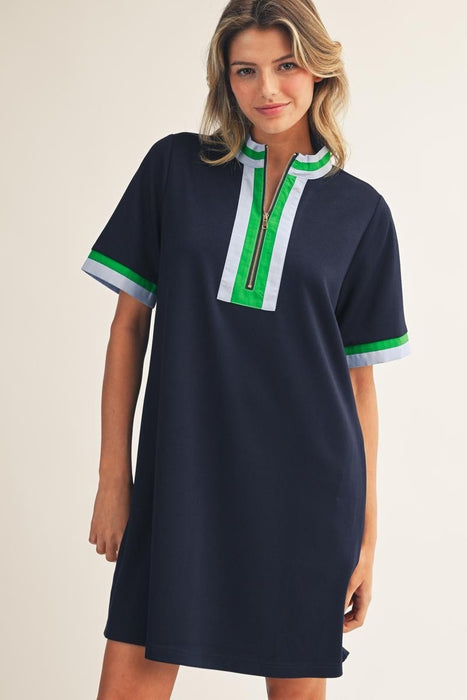 Quarter Zip Mini Dress