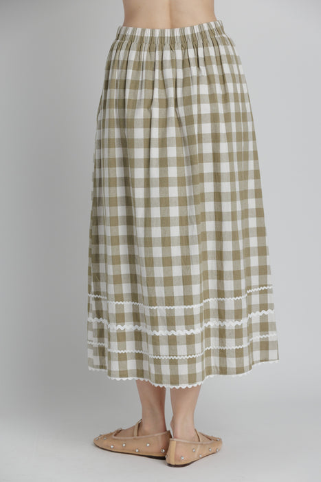 Ric Rac Gingham Midi Skirt