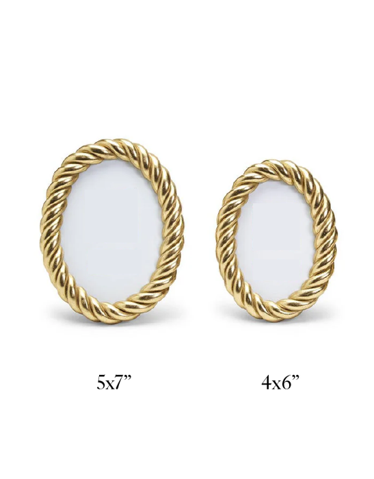 GILDED ROPE FRAME 5X7" OVAL