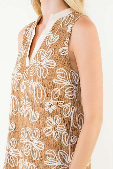 Sleeveless Floral Pattern Dress