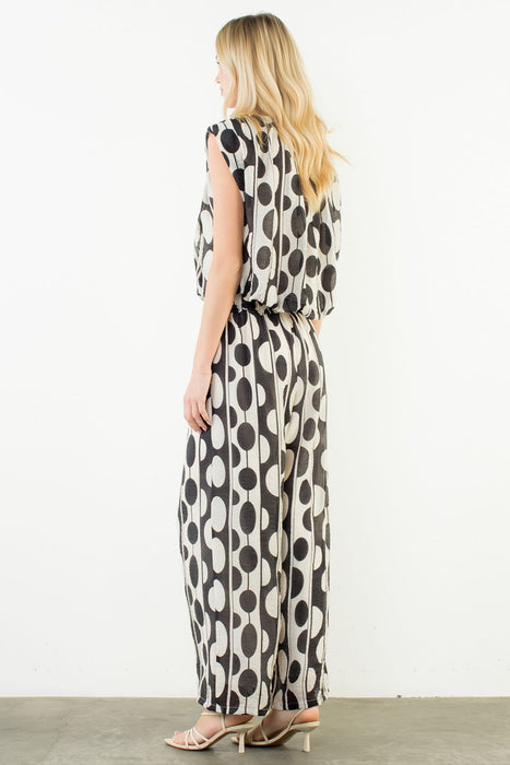 Oval Geometric Top & Pants Set