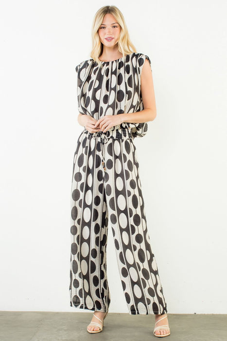 Oval Geometric Top & Pants Set