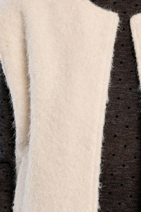 Fuzzy Button Down Sleeveless Jacket