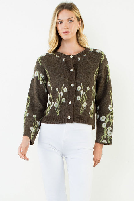 Cherry Blossom Print Cardigan